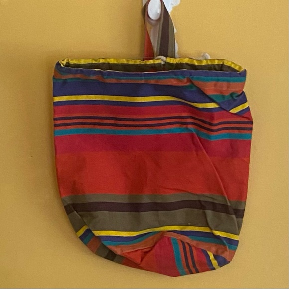 Les Toiles Du Soleil Striped Knapsack. Made in France - Picture 1 of 3